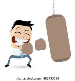 businessman with punching bag clipart