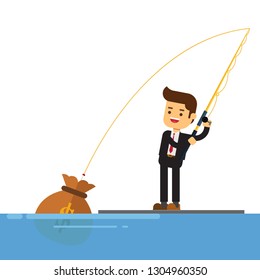 Businessman a punching bag with money