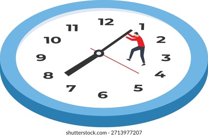  The businessman pushed the time back

