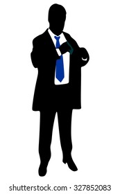businessman putting wallet in his pocket