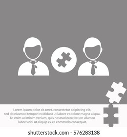 Businessman puzzle  icon Vector design.