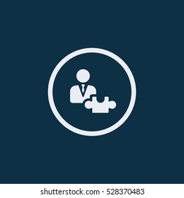Businessman puzzle vector icon
