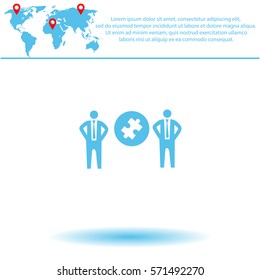 Businessman with puzzles  icon. Vector design. 