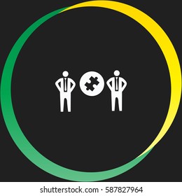 Businessman with puzzles vector  icon