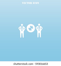 Businessman with puzzles vector  icon.
