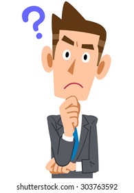 Businessman with a question