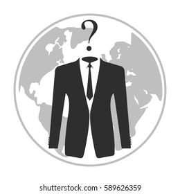 Businessman with Question Mark Head.