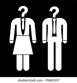 businessman with question mark head, vector