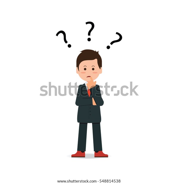 Businessman Question Mark Pondering Problem Isolated Stock Vector ...