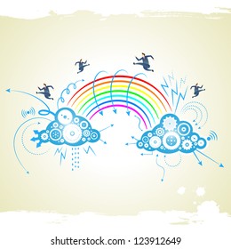 businessman with rainbow