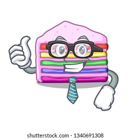 Businessman rainbow cake isolated in the character
