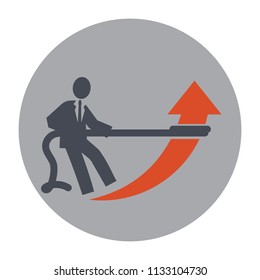  businessman raise vector icon