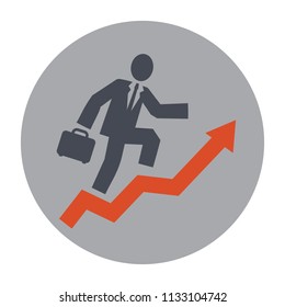 businessman raise  vector icon