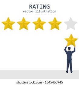 Businessman rating stars vector design illustration