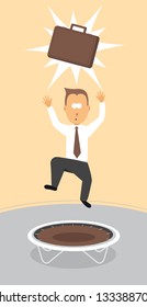 Businessman reaching for briefcase / Getting your dream job