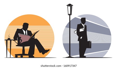 businessman or reader with newspaper