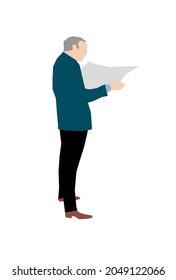 A businessman is reading a newspaper.