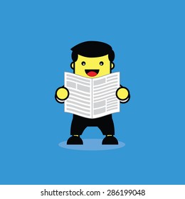 Businessman reading newspaper.