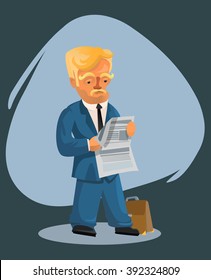 businessman reading a newspaper