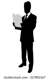 businessman reading papers from work