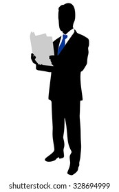 businessman reading papers from work