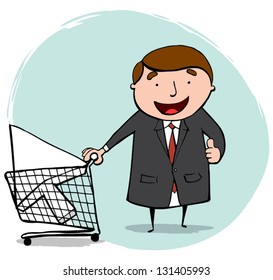 Businessman Ready to Online Shopping