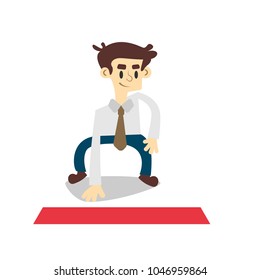Businessman ready to run	B