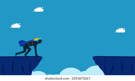 Businessman ready to take risks for goals 