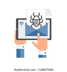 A businessman receives a letter with an electronic virus.