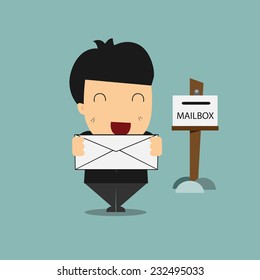businessman receiving the mail