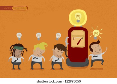 Businessman recharge the Idea , eps10 vector format