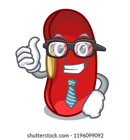 Businessman red bean in the cartoon bowl