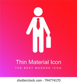 Businessman red and pink gradient material white icon minimal design