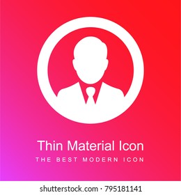Businessman red and pink gradient material white icon minimal design