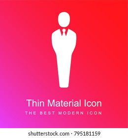Businessman red and pink gradient material white icon minimal design