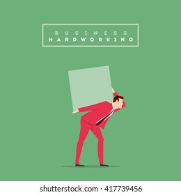 Businessman in red suit. Flat style vector illustration.