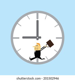 Businessman reels clock