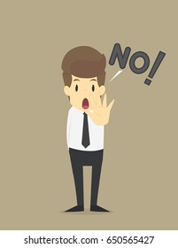 A businessman and refuses the proposal.VECTOR