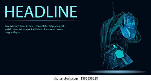 Businessman refusing the money offered by businessman, no corruption. Starry sky or space, consisting of stars and the universe. Vector business illustration