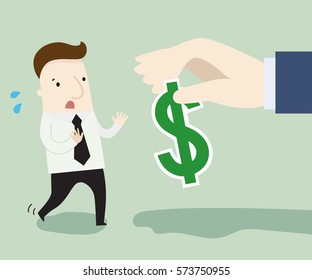 Businessman refusing money offered by other company