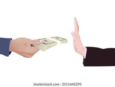 Empresário se recusando a receber propina