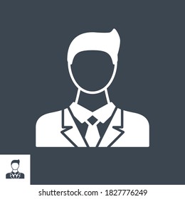 Businessman related vector glyph icon. Isolated on black background. Vector illustration.