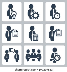 Businessman related vector icons set