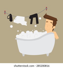 businessman to relax after work. vector
