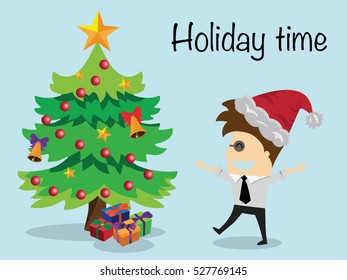 Businessman relaxing holiday time ,vector