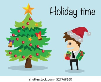 Businessman relaxing holiday time ,vector