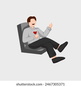 Businessman is relaxing and laughing