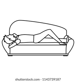 businessman relaxing in the sofa