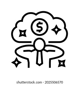 businessman relaxing wealth line icon vector. businessman relaxing wealth sign. isolated contour symbol black illustration