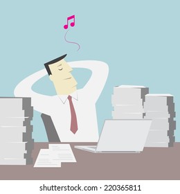 Businessman is relaxing from work - Vector 